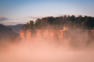 Königstein Fortress in the first sunlight Königstein Fortress in the first sunlight